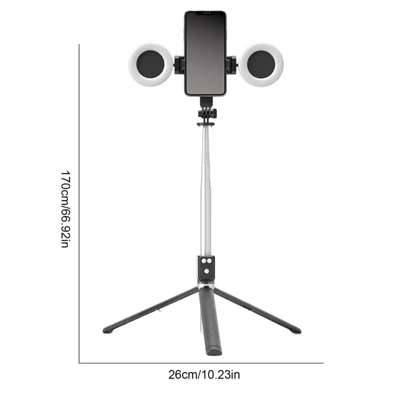 Selfie Stick With Light 6 In 1 Selfie Stick With Fill Light Multifunctional Cell Phone Tripod Stand Extendable Tripod With