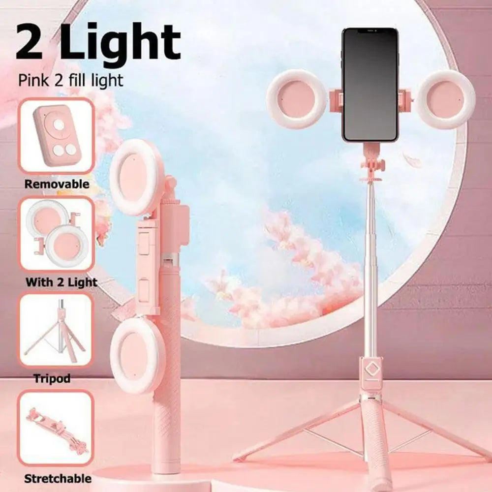 Selfie Stick With Light 6 In 1 Selfie Stick With Fill Light Multifunctional Cell Phone Tripod Stand Extendable Tripod With
