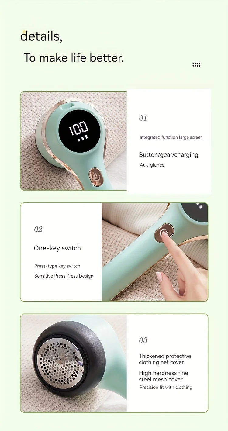 Lint Remover Electric USB Rechargeable Clothes Shaver Power Removes Lint From Clothes Cleaning Brush Take Out of Clothes